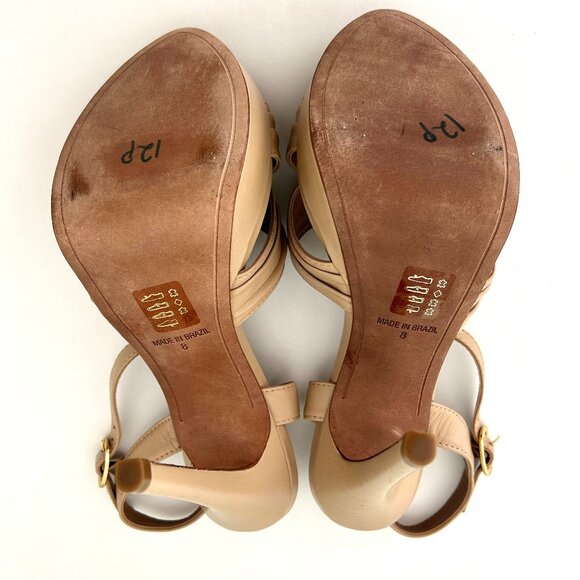 BCBG Max Azria Ravil Criss Cross Platform Sandal in Almond Size 8 *NWOB* - Picture 10 of 12